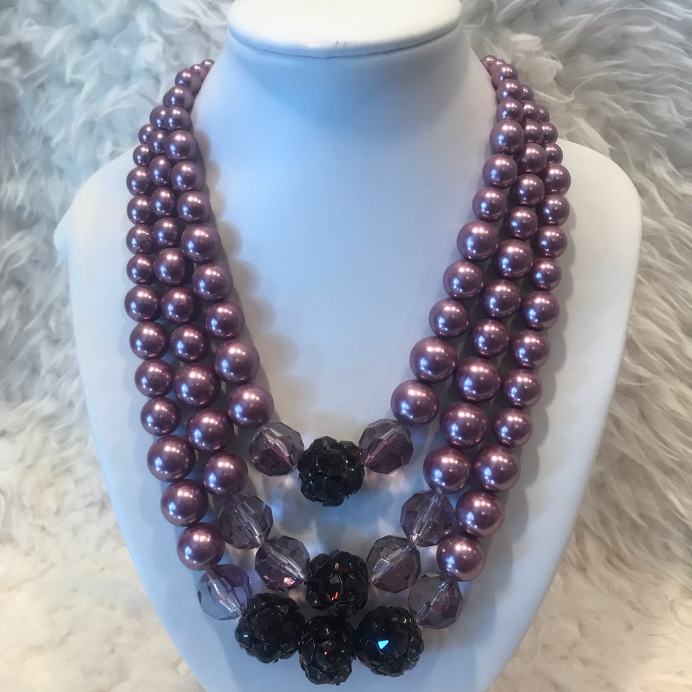 Purple beaded adjustable necklace 💜